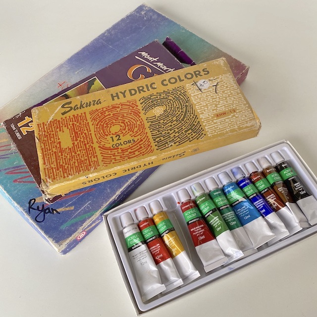 ART SUPPLIES, Box Set of Paint, Paste, Glass Making